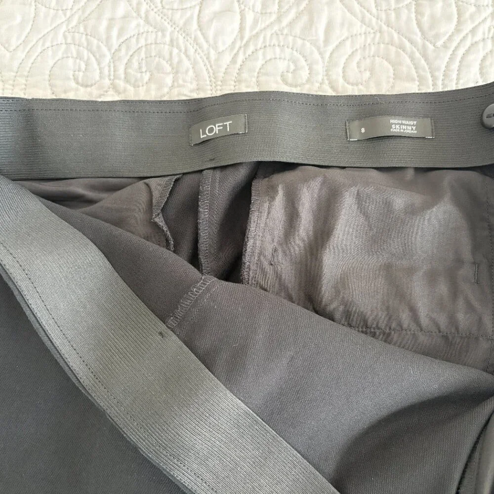 Ann Taylor Loft Black High Waist Skinny Pants Size 8